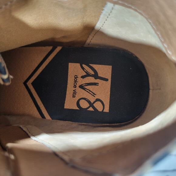 DV8 Dolce Vita Brady Wedge Leopard Microsuede Ankle Booties Zip & Lace 6 - Picture 8 of 14